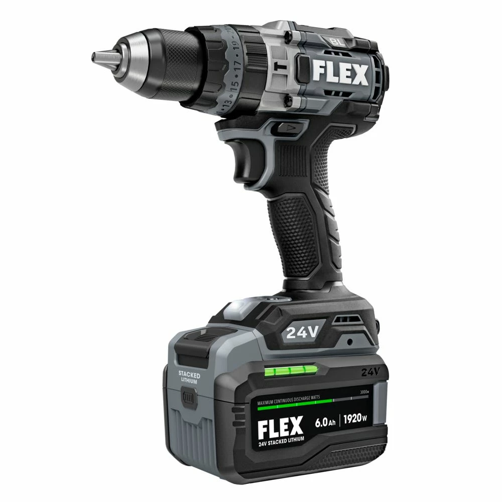 Flex Power Tools FLEX 24V 1/2" Hammer Drill And Impact Driver Combo Kit (3.5Ah/6.0Ah Stacked) FXM202-2G 4 Flex Power Tools FLEX 24V 1/2" Hammer Drill And Impact Driver Combo Kit (3.5Ah/6.0Ah Stacked) FXM202-2G - Image 2