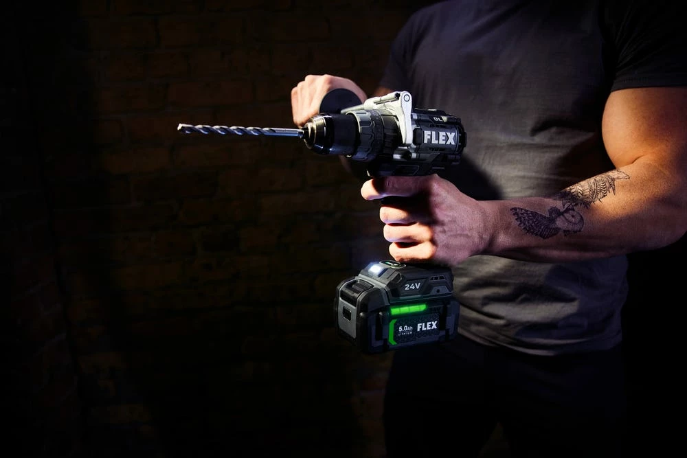 Flex Power Tools FLEX 24V 1/2" Hammer Drill And Impact Driver Combo Kit (3.5Ah/6.0Ah Stacked) FXM202-2G 9 Flex Power Tools FLEX 24V 1/2" Hammer Drill And Impact Driver Combo Kit (3.5Ah/6.0Ah Stacked) FXM202-2G - Image 7